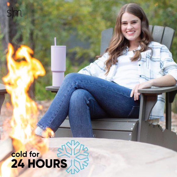 New Mauve Simple Modern 40 oz Insulated Stainless Steel Tumbler with Straw, L - Picture 8 of 8